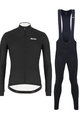 SANTINI Tricou și pantaloni de iarnă de ciclism - COLORE WINTER II - negru