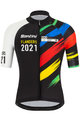 SANTINI Tricou de ciclism cu mânecă scurtă - UCI WC FLANDERS 2021 - negru/curcubeu