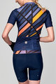 SANTINI Tricoul și pantaloni scurți de ciclism - SLEEK RAGGIO LADY - portocaliu/albastru