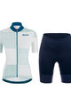 SANTINI Tricoul și pantaloni scurți de ciclism - TONO SFERA LADY - alb/albastru