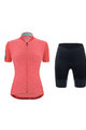 SANTINI Tricoul și pantaloni scurți de ciclism - COLORE PURO LADY - roz/negru