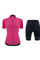 SANTINI Tricoul și pantaloni scurți de ciclism - COLORE PURO LADY - negru/roz