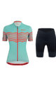 SANTINI Tricoul și pantaloni scurți de ciclism - TONO PROFILO LADY - albastru/negru/portocaliu