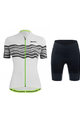 SANTINI Tricoul și pantaloni scurți de ciclism - TONO PROFILO LADY - verde/alb/negru