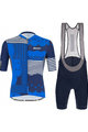 SANTINI Tricoul și pantaloni scurți de ciclism - DELTA OPTIC - albastru/alb