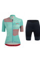SANTINI Tricoul și pantaloni scurți de ciclism - GIADA OPTIC LADY - negru/albastru/roz