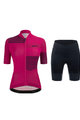SANTINI Tricoul și pantaloni scurți de ciclism - GIADA OPTIC LADY - roz/negru