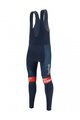 SANTINI Pantaloni de ciclism lungi cu bretele - TREK SEGAFREDO 2022 FAN LINE WINTER - roșu/albastru