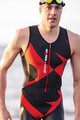 SANTINI Salopetă de ciclism - X IRONMAN CUPIO - negru/roșu