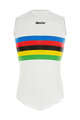 SANTINI Tricou de ciclism fără mâneci - UCI RAINBOW - alb/curcubeu