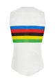 SANTINI Tricou de ciclism fără mâneci - UCI RAINBOW - alb/curcubeu