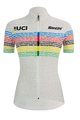 SANTINI Tricou de ciclism cu mânecă scurtă - UCI WORLD 100 LADY - alb/curcubeu