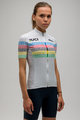 SANTINI Tricou de ciclism cu mânecă scurtă - UCI WORLD 100 LADY - alb/curcubeu