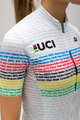 SANTINI Tricou de ciclism cu mânecă scurtă - UCI WORLD 100 LADY - alb/curcubeu