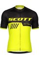 SCOTT Tricou de ciclism cu mânecă scurtă - RC TEAM 10 - galben/negru