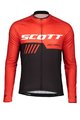 SCOTT Tricou de ciclism cu mânecă lungă de vară - RC TEAM 10 SUMMER - roșu/negru