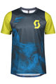 SCOTT Tricou de ciclism cu mânecă scurtă - TRAIL VERTIC - albastru/galben