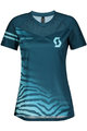 SCOTT Tricou de ciclism cu mânecă scurtă - TRAIL VERTIC LADY - albastru