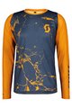 SCOTT Tricou de ciclism cu mânecă lungă de vară - TRAIL VERTIC LS - albastru/portocaliu
