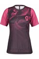 SCOTT Tricou de ciclism cu mânecă scurtă - TRAIL VERTIC LADY - roz/mov