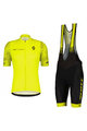 SCOTT Tricoul și pantaloni scurți de ciclism - RC TEAM 10 SS - gri/galben/negru