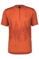 SCOTT Tricou de ciclism cu mânecă scurtă - TRAIL FLOW ZIP SS - portocaliu