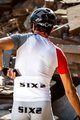 SIX2 Tricou de ciclism cu mânecă scurtă - BIKE3 ULTRALIGHT - alb/gri/roșu