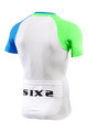 SIX2 Tricou de ciclism cu mânecă scurtă - BIKE3 ULTRALIGHT - alb/albastru/verde