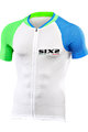 SIX2 Tricou de ciclism cu mânecă scurtă - BIKE3 ULTRALIGHT - alb/albastru/verde