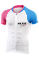 SIX2 Tricou de ciclism cu mânecă scurtă - BIKE3 ULTRALIGHT - roz/albastru/alb