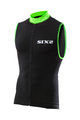 SIX2 Tricoul de ciclism fără mâneci - BIKE2 STRIPES - negru/verde