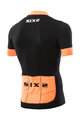 SIX2 Tricou de ciclism cu mânecă scurtă - BIKE3 STRIPES - negru/portocaliu
