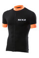 SIX2 Tricou de ciclism cu mânecă scurtă - BIKE3 STRIPES - negru/portocaliu