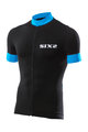 SIX2 Tricou de ciclism cu mânecă scurtă - BIKE3 STRIPES - negru/albastru