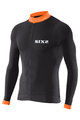 SIX2 Tricou de ciclism cu mânecă lungă de vară - BIKE4 STRIPES - portocaliu/negru