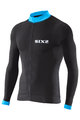 SIX2 Tricou de ciclism cu mânecă lungă de vară - BIKE4 STRIPES - negru/albastru