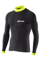 SIX2 Tricou de ciclism cu mânecă lungă de vară - BIKE4 STRIPES - negru/galben