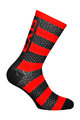 SIX2 Șosete clasice de ciclism - LUXURY MERINO - roșu/negru