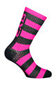 SIX2 Șosete clasice de ciclism - LUXURY MERINO - roz/negru