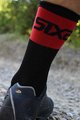 SIX2 Șosete clasice de ciclism - SHORT LOGO - roșu/negru
