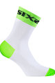 SIX2 Șosete clasice de ciclism - WHITE SHORT - alb/verde