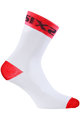 SIX2 Șosete clasice de ciclism - WHITE SHORT - roșu/alb