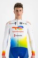 SPORTFUL Tricou de cilism pentru iarnă cu mânecă lungă - TOTAL ENERGIES 2022 - portocaliu/alb/albastru/galben