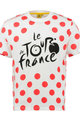 TDF Tricou de ciclism cu mânecă scurtă - - pois - roșu/alb