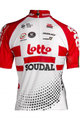 Tricou de ciclism cu mânecă scurtă - LOTTO SOUDAL 19 KIDS - alb/roșu