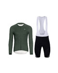 HOLOKOLO Tricou și pantaloni lungi de ciclism - ELEVATE - negru/verde