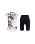 RIVANELLE Tricoul și pantaloni scurți de ciclism - MISS FLOWERY - negru/alb/multicolor