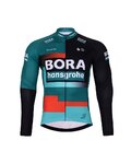 BONAVELO Tricou și pantaloni de iarnă de ciclism - BORA 2024 WINTER - roșu/alb/negru/verde