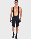 ALÉ Pantaloni scurți de ciclism cu bretele - R-EV1 AGONISTA PLUS - negru/alb