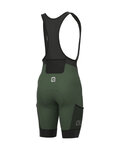 ALÉ Pantaloni scurți de ciclism cu bretele - OFF-ROAD GRAVEL STONES CARGO - verde